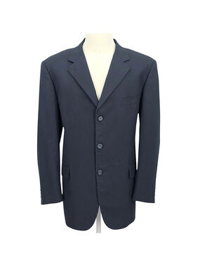 Brooks Brothers Brookscool Poplin Sport Coat Blazer 43R Navy CoolMax Cotton